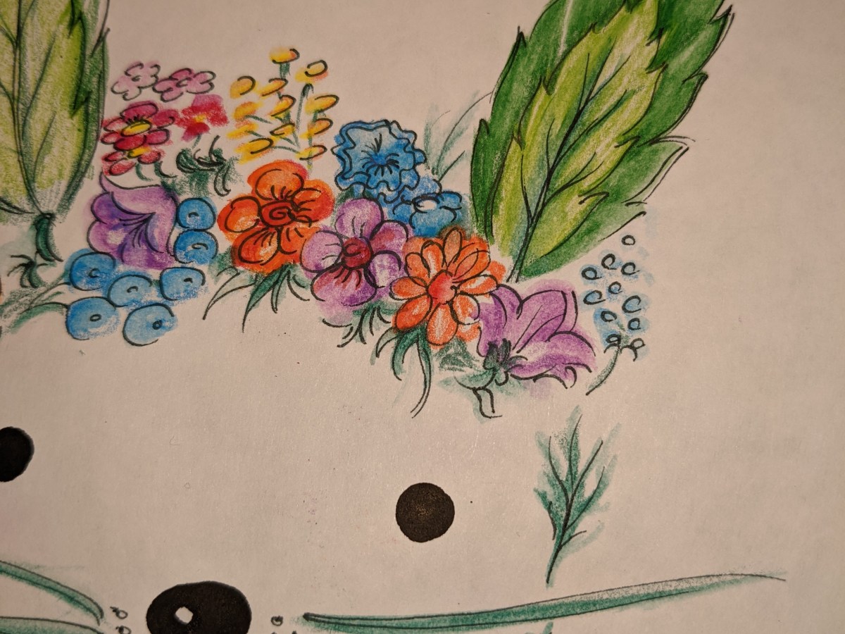 Flower Bunny in watercolor pencils, markers and water (for 3+ kids)! Happy Easter!